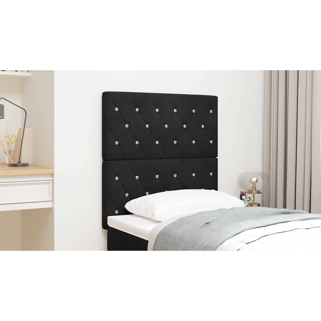 LED Headboard with LED Strip Lights Black 80 cm Polyester