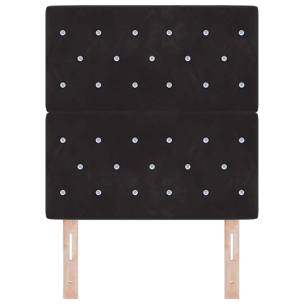 LED Headboard with LED Strip Lights Black 80 cm Polyester
