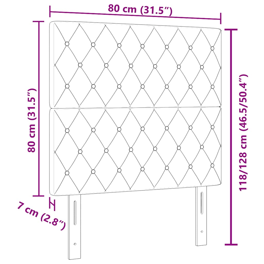 LED Headboard with LED Strip Lights Black 80 cm Polyester