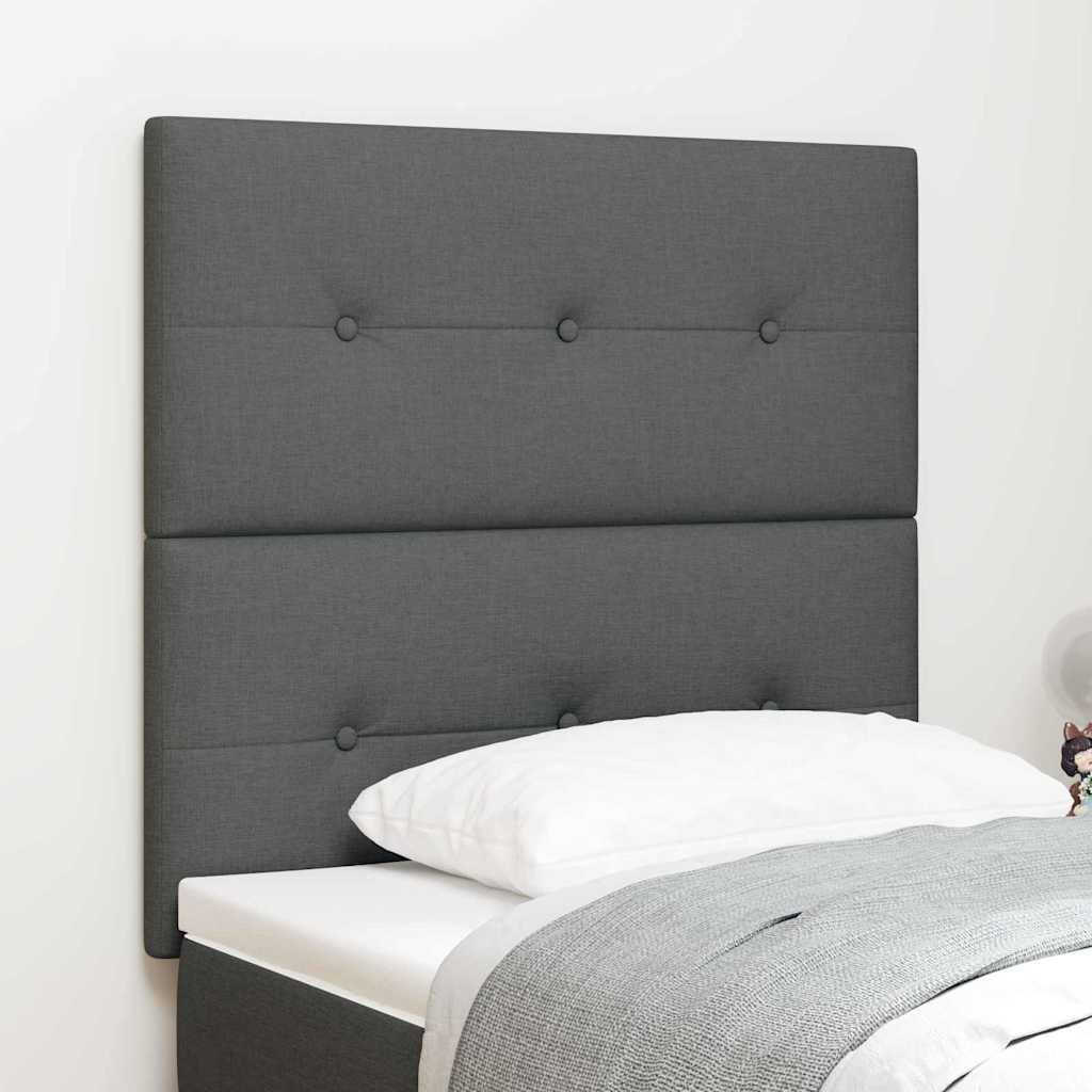 LED Headboard with LED Strip Lights Dark Grey 80 cm Polyester