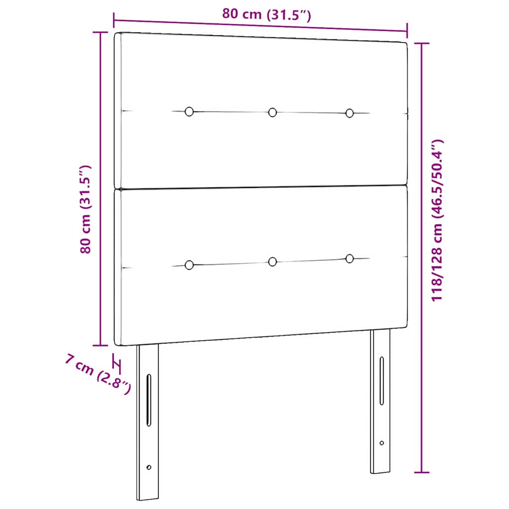 LED Headboard with LED Strip Lights Dark Grey 80 cm Polyester