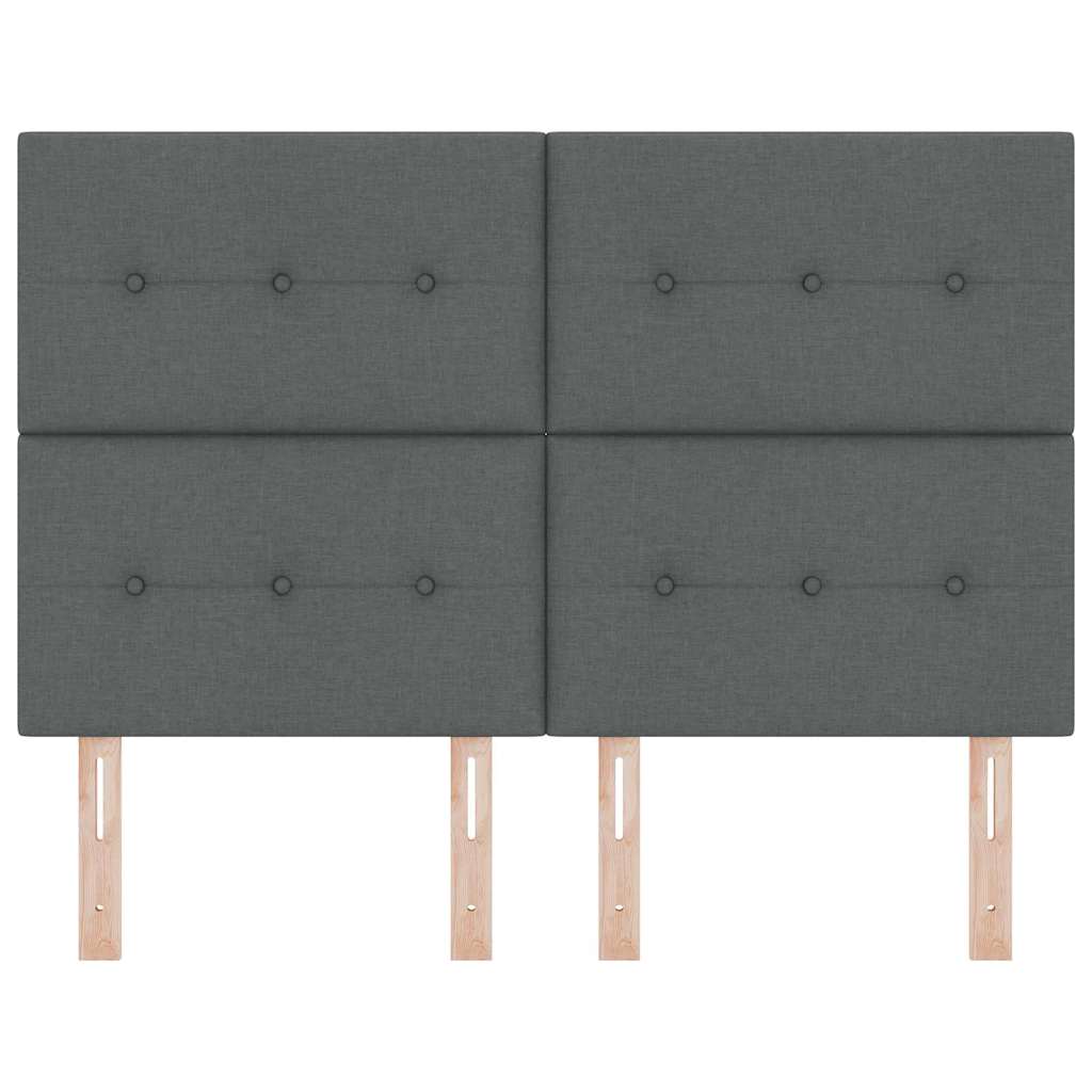 LED Headboard with LED Strip Lights Dark Grey 160 cm Polyester
