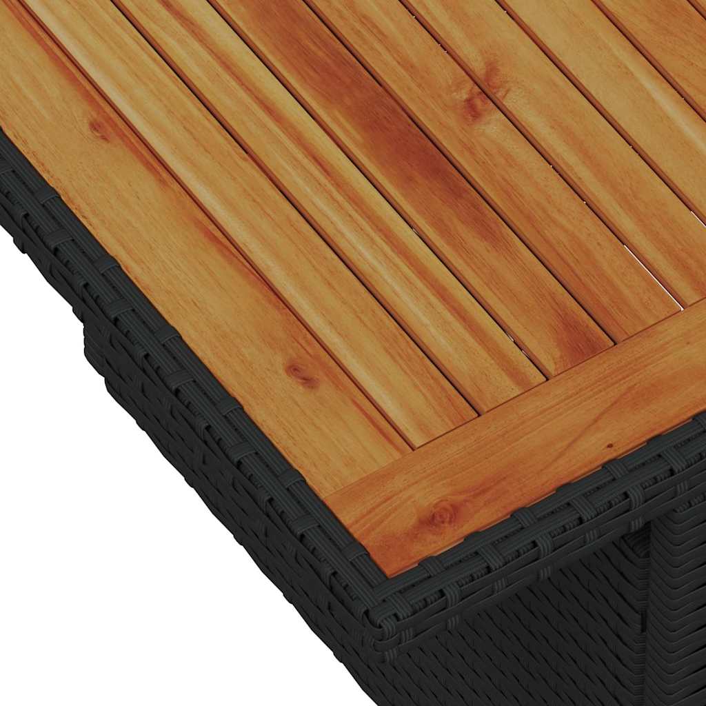 Garden Dining Set with Cushion Manual 9 pcs Black and Brown