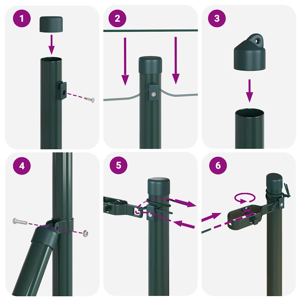 Fence Post 26 pcs Green 3,2 x 3,2 x 120 cm
