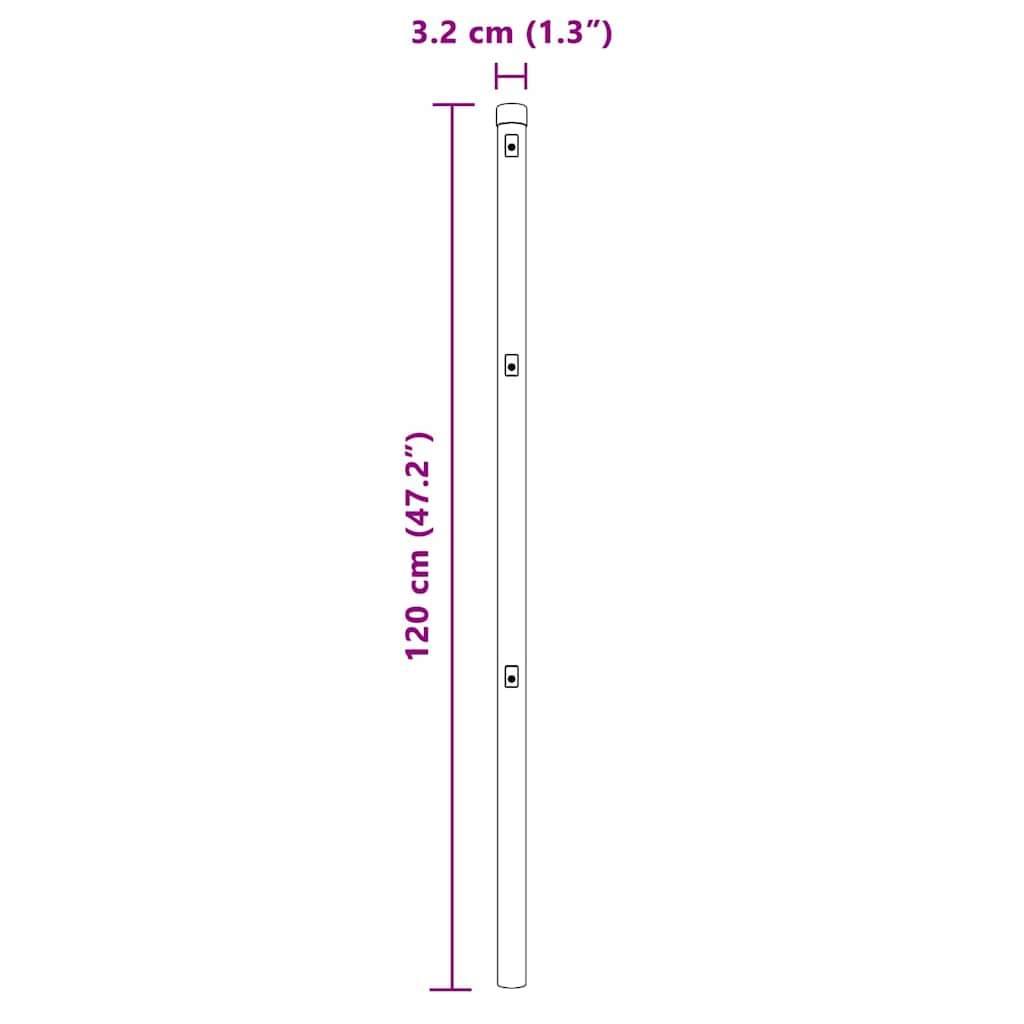 Fence Post 26 pcs Green 3,2 x 3,2 x 120 cm