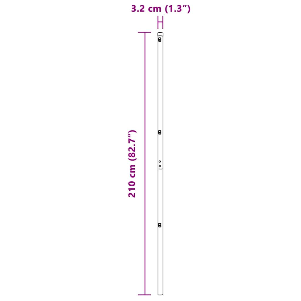 Embedded Fence Post 26 pcs Green Powder-Coated Steel