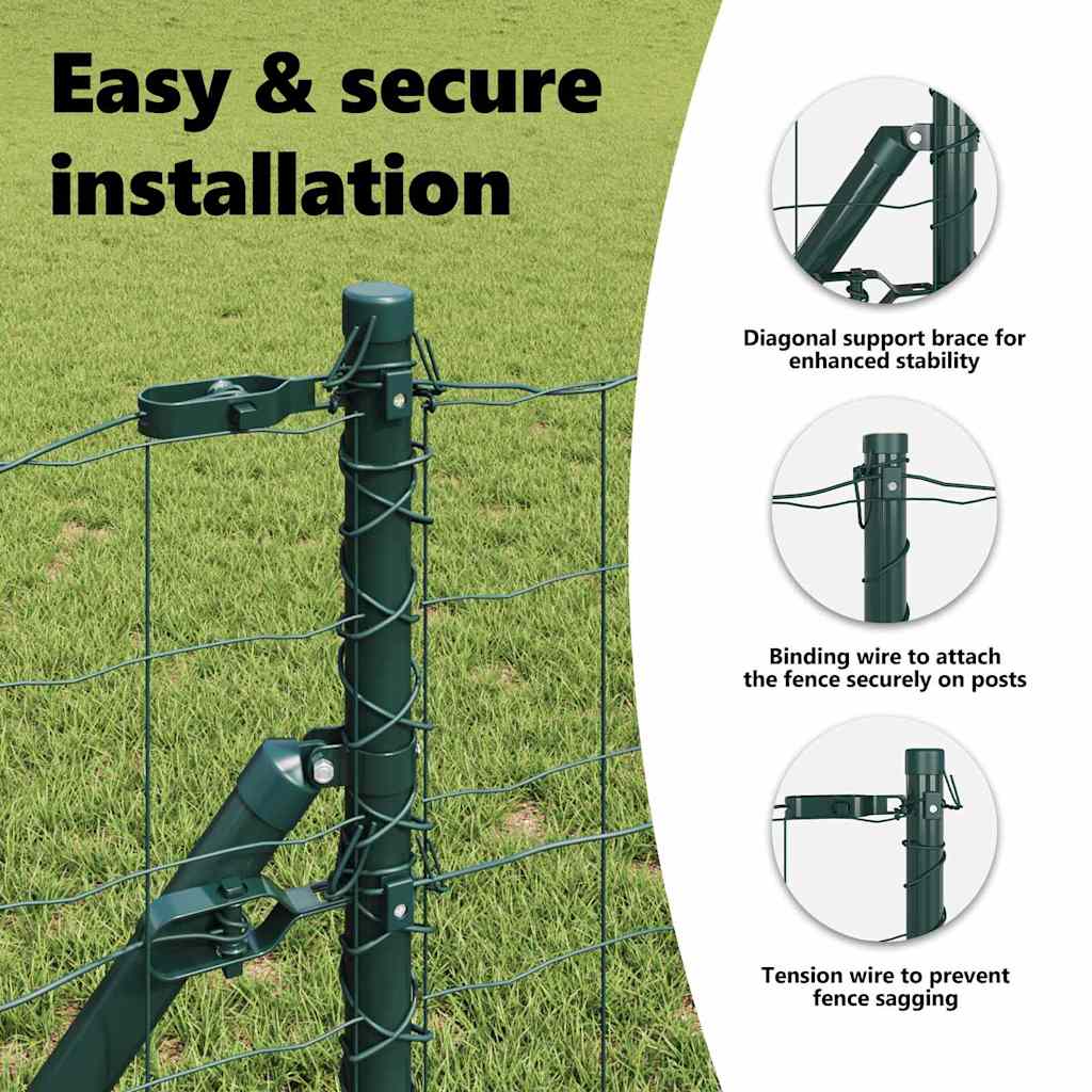 Euro Fence Ground Fix 10 x 0,8 m PVC-Coated Steel Green Mesh