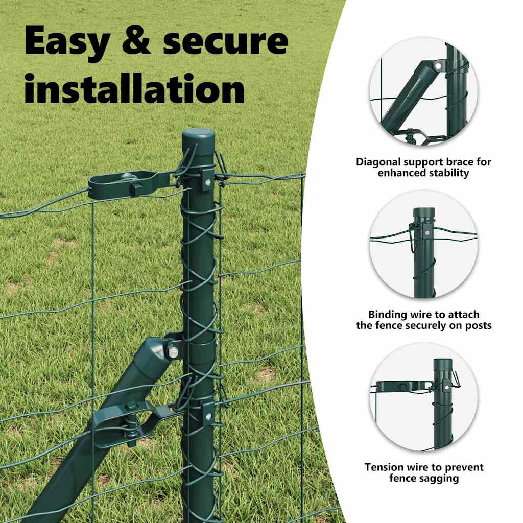 Euro Fence Ground Fix 25 x 0,8 m PVC-Coated Steel Green Mesh