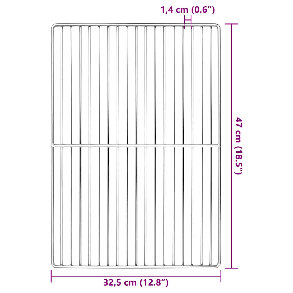 Grill Grate Silver 47 x 32,5 cm Stainless Steel