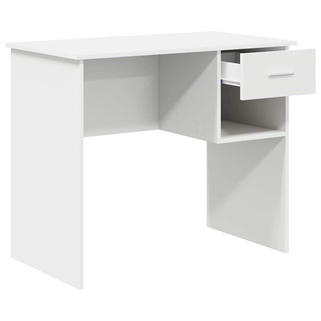 Desk with Drawer White 90 x 49.5 x 75 cm Engineered wood
