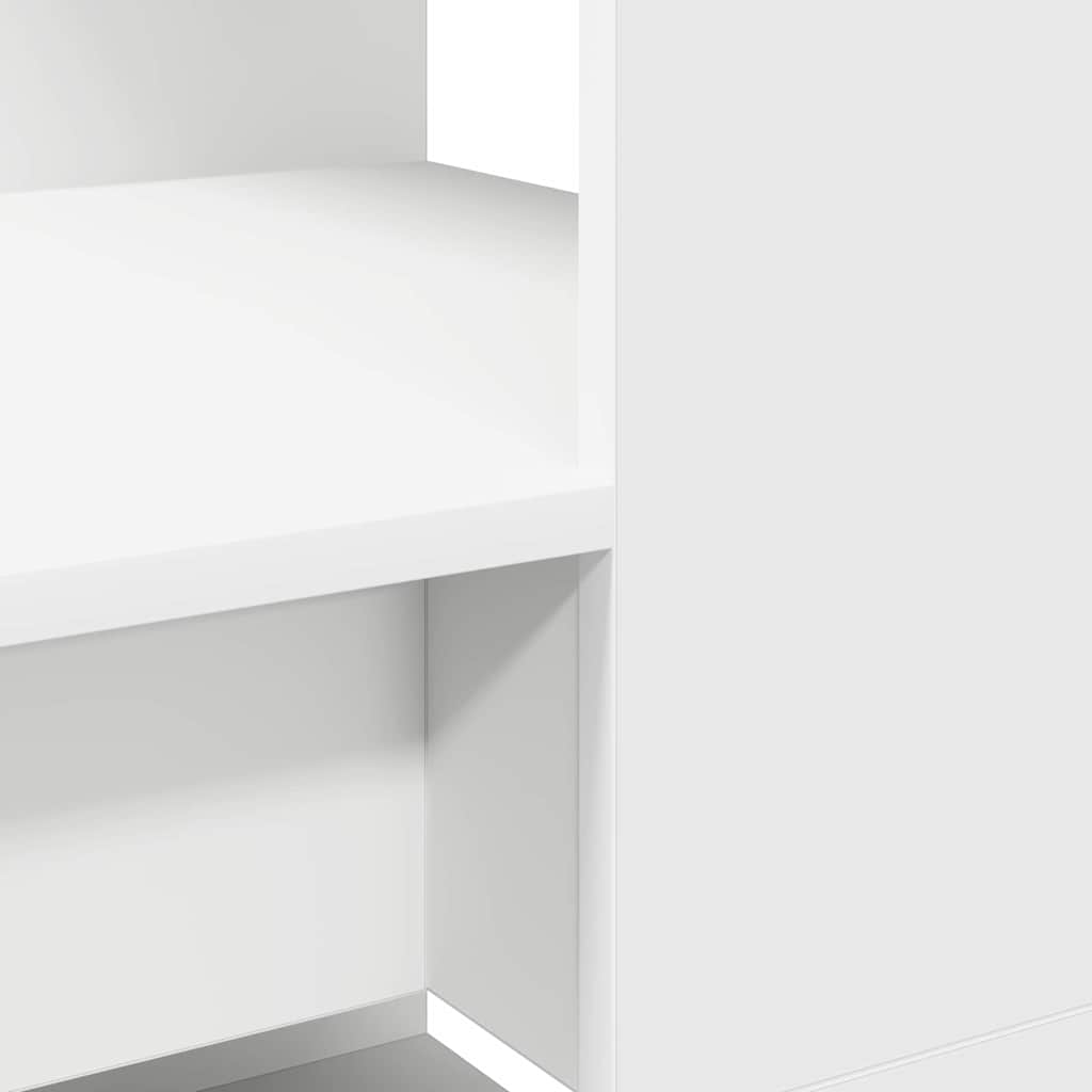 Desk White Engineered Wood 113 x 54 x 120 cm