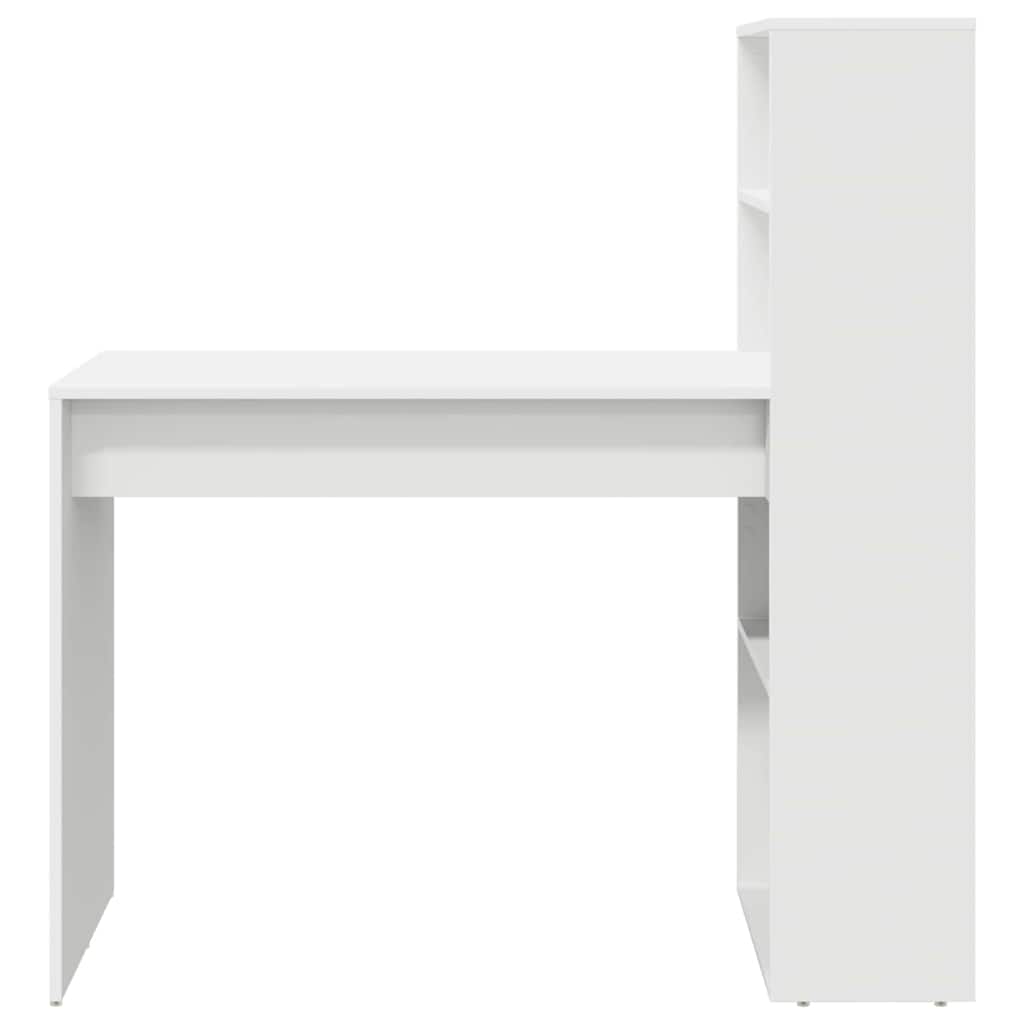 Desk White Engineered Wood 113 x 54 x 120 cm