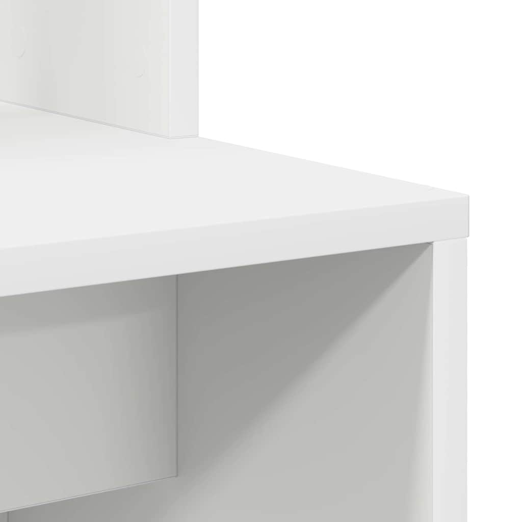 Desk with Shelf White 78.5 x 37 x 154.5 cm Engineered wood