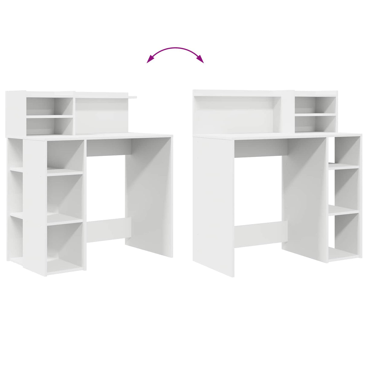 Desk with Shelf White 90 x 48 x 101,5 cm Engineered Wood