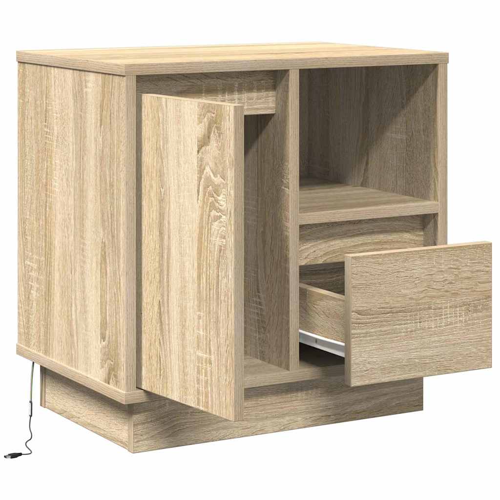 Bedside Cabinet with Drawer 2 pcs Sonoma oak 50 x 34.5 x 50 cm.