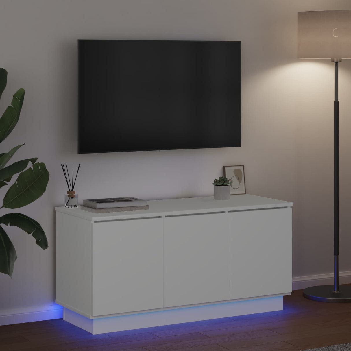 TV Cabinet 100 x 38 x 49 cm White Engineered Wood