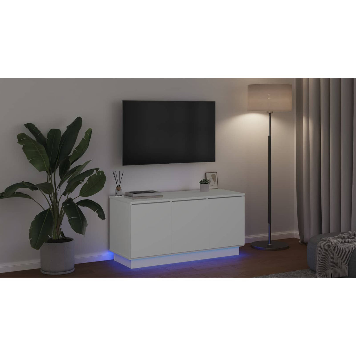 TV Cabinet 100 x 38 x 49 cm White Engineered Wood