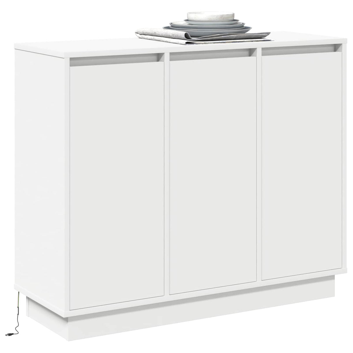 LED Sideboard White 90 x 32 x 75 cm Engineered Wood