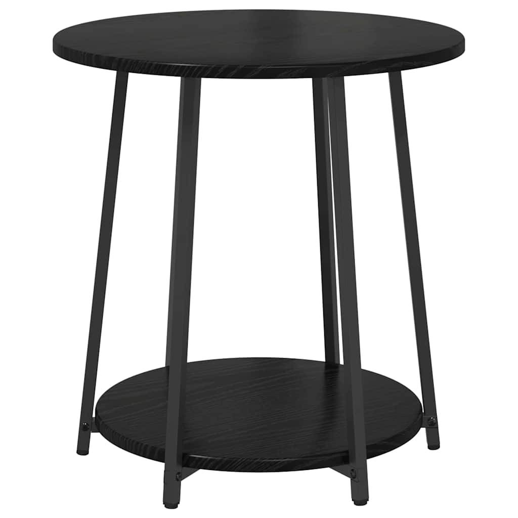 Side Table Set with Shelf 2 pcs Black oak 50 x 50 x 51 cm