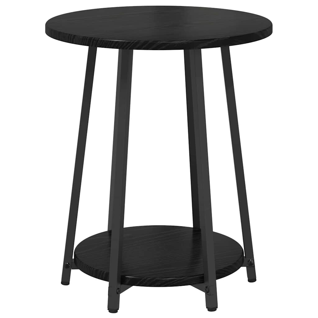 Side Table Set with Shelf 2 pcs Black oak 50 x 50 x 51 cm