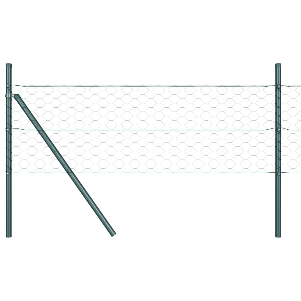 Outdoor Hexagonal Fence Ground Fix 25 x 1 m PVC-Coated Steel