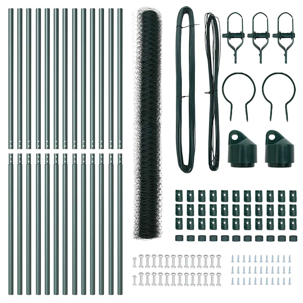 Fence Post Green 25 x 1,5 m (50 mm mesh) Steel