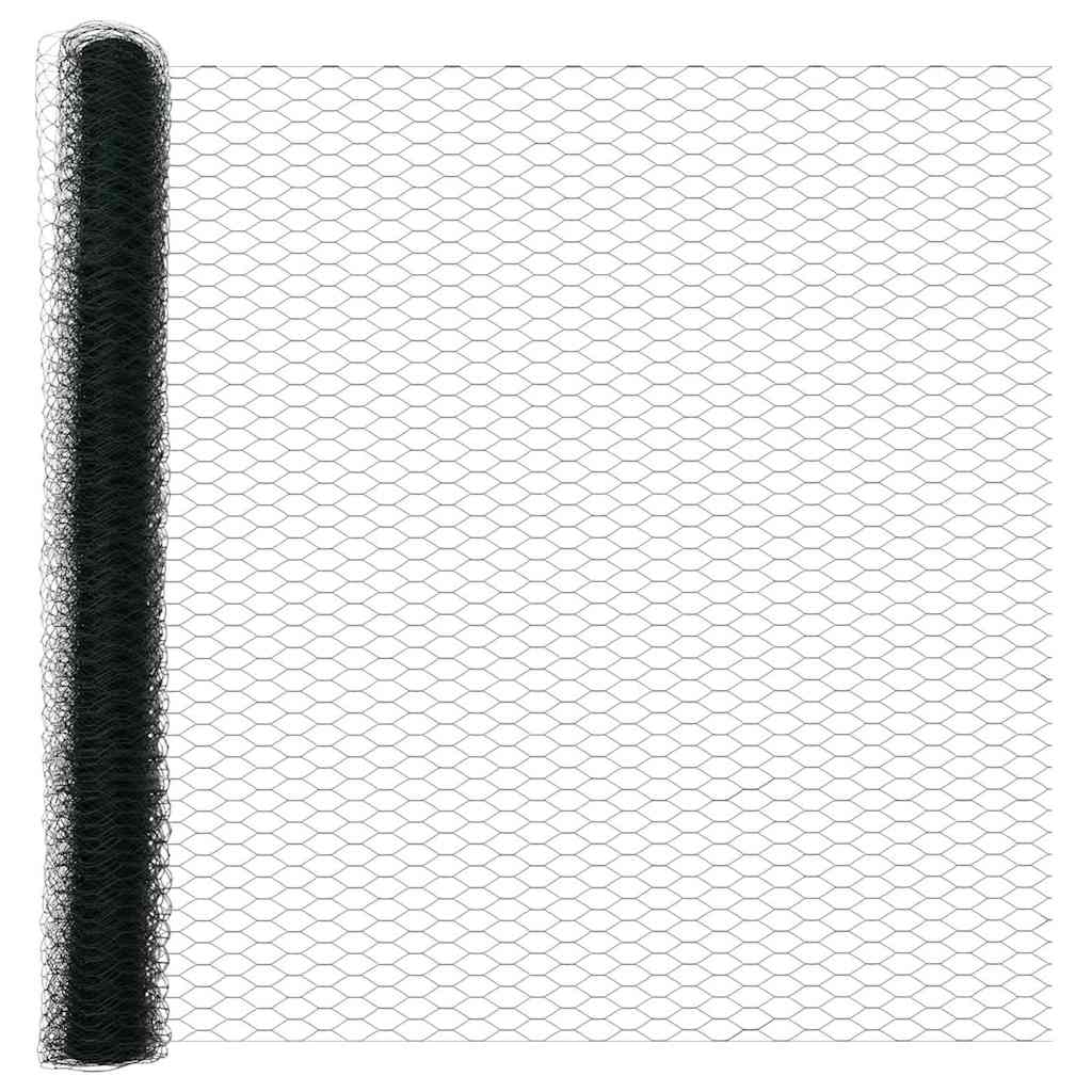 Hexagonal Fence Ground Fix 25 x 1,5 m PVC-Coated Steel Green