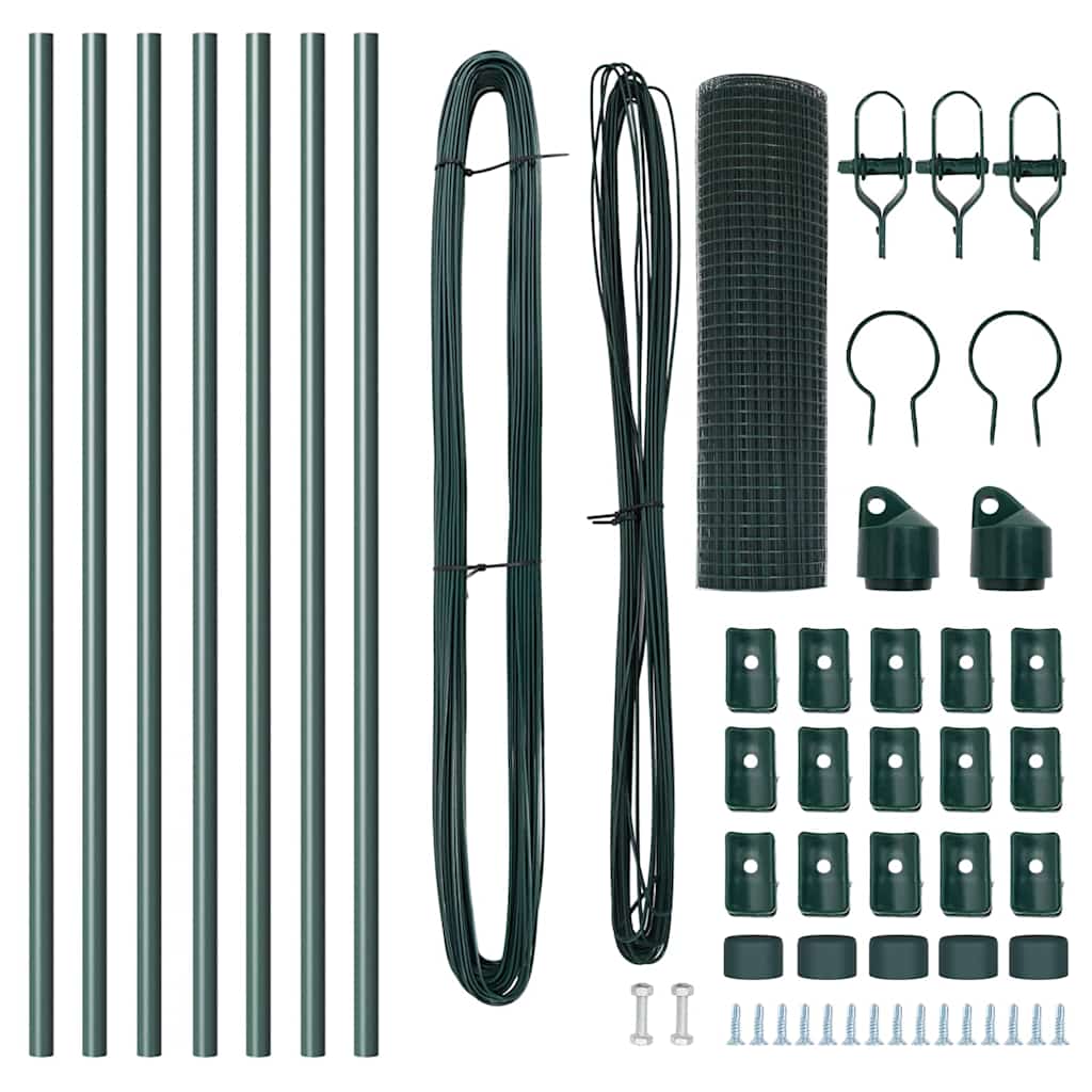 Welded Wire Fence Ground Fix 10 x 0,5 m PVC-Coated Steel Green