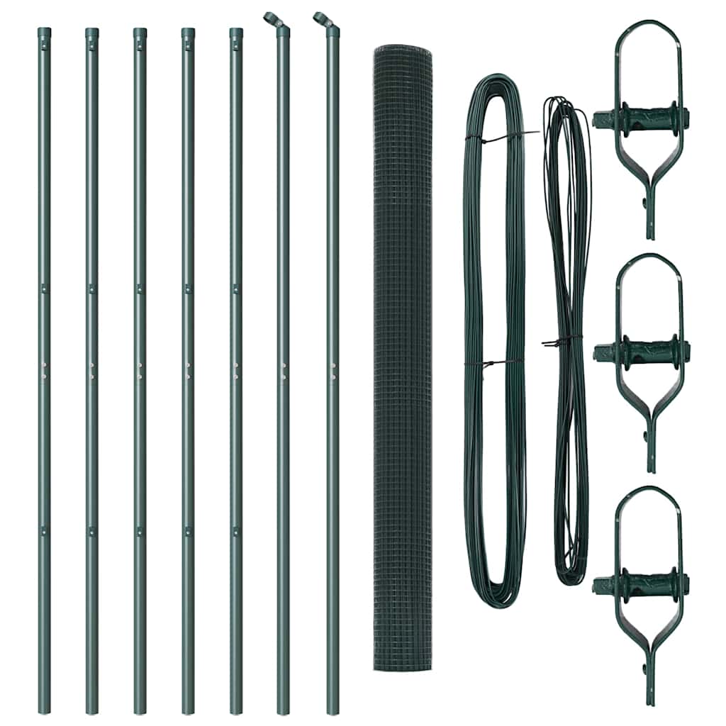 Welded Wire Fence Ground Fix 10 x 1,5 m PVC-Coated Steel Green