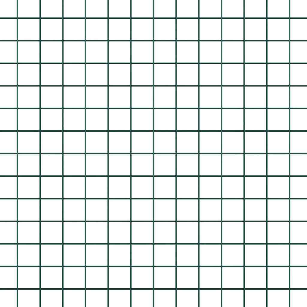 Fence with Posts Green 1.5 x 25 m Steel