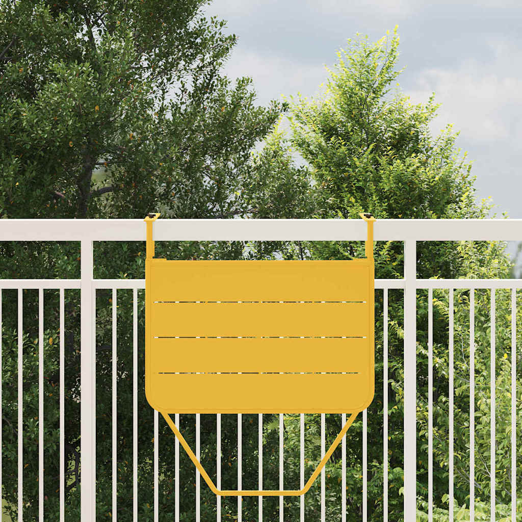 Hanging Balcony Table Folding Mustard 60 x 39 x 65 cm Steel