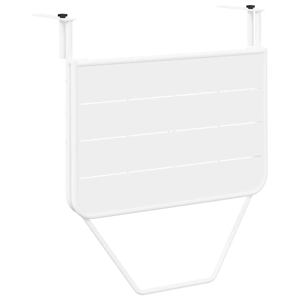 Hanging Balcony Table Folding White 60 x 39 x 65 cm Steel