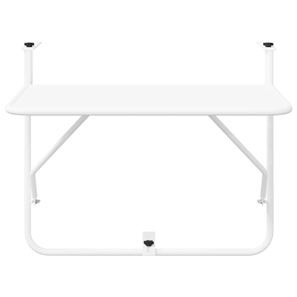 Hanging Balcony Table Folding White 60 x 39 x 65 cm Steel