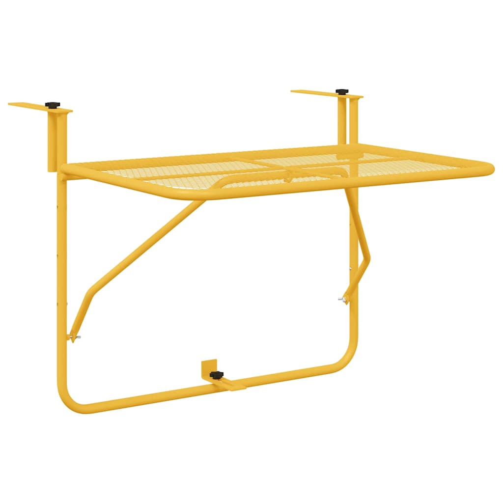 Hanging Balcony Table Mustard 60 x 39 x 65 cm Steel