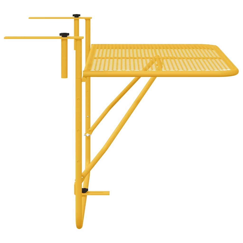 Hanging Balcony Table Mustard 60 x 39 x 65 cm Steel