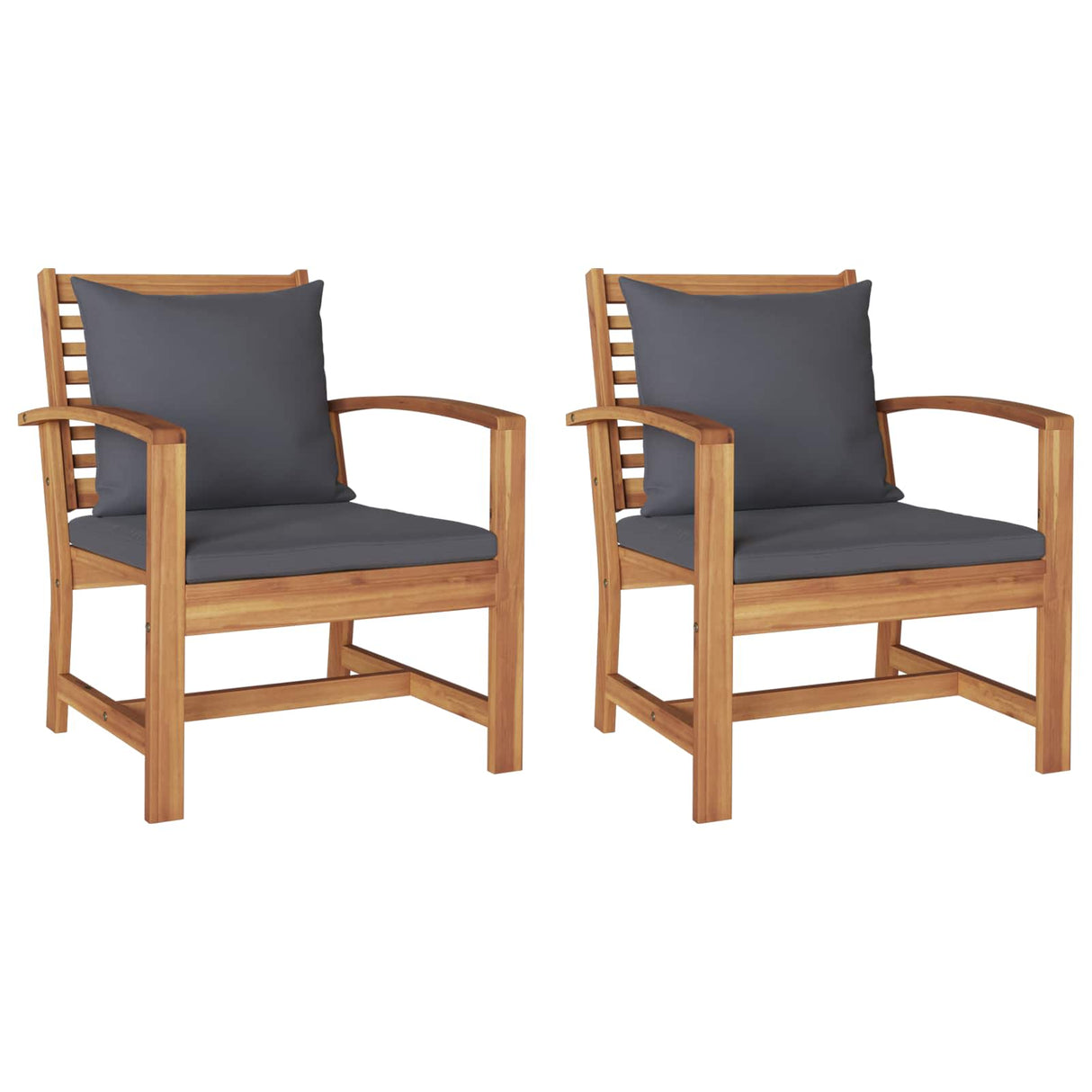 Chair 2 Piece Brown and Dark Grey 65 x 60 x 76.5 cm