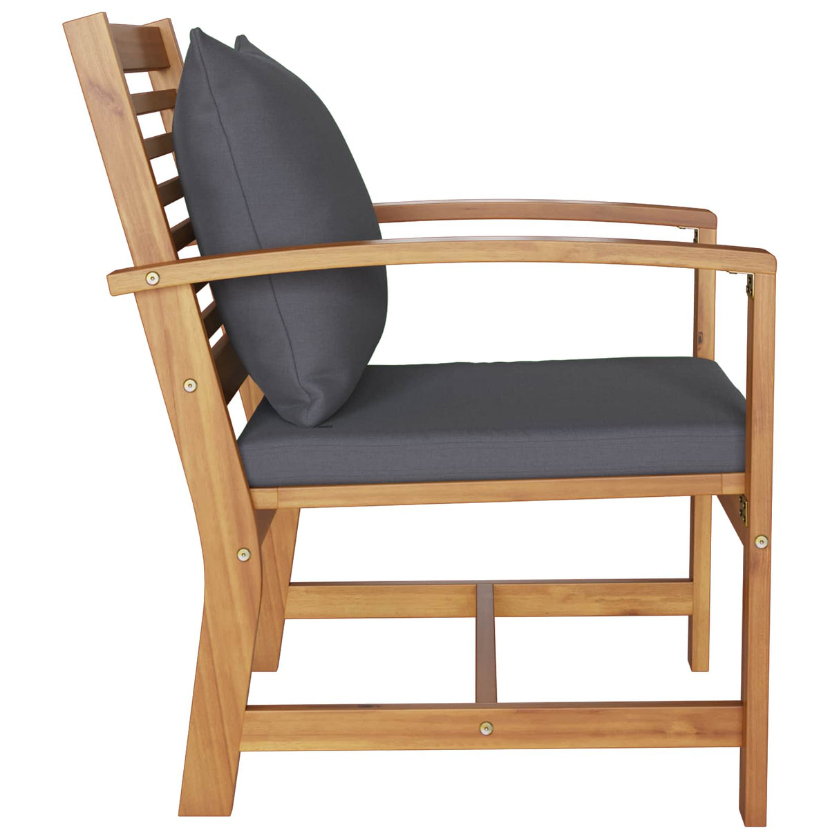 Chair 2 Piece Brown and Dark Grey 65 x 60 x 76.5 cm