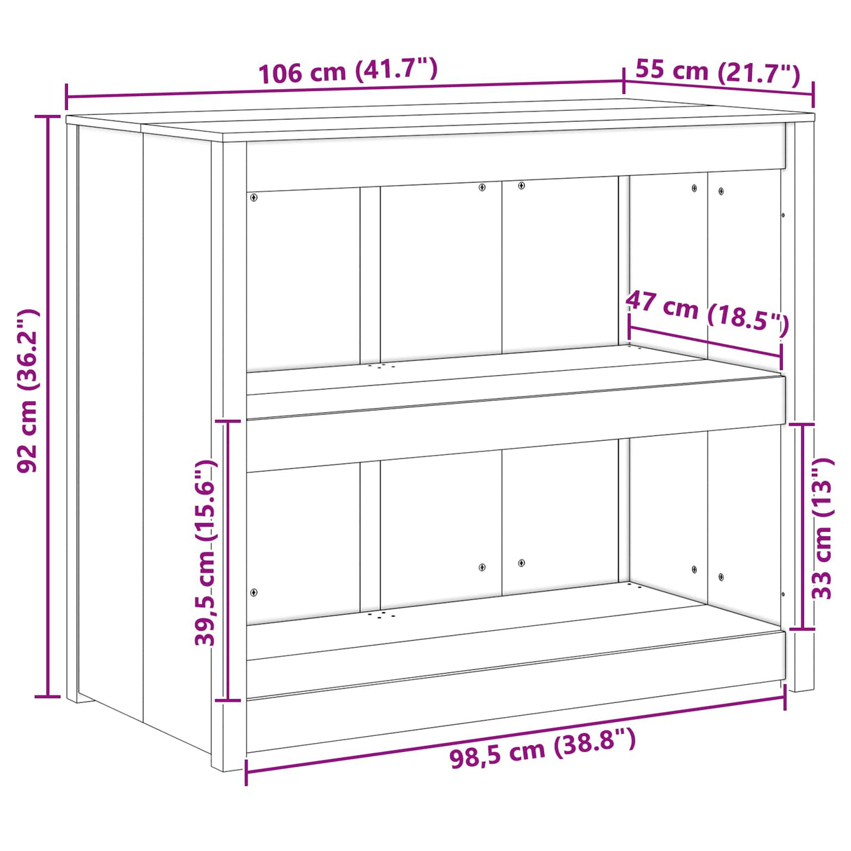 Kitchen Cabinet with Shelf MEPPEL Brown Oak 106 x 55 x 92 cm