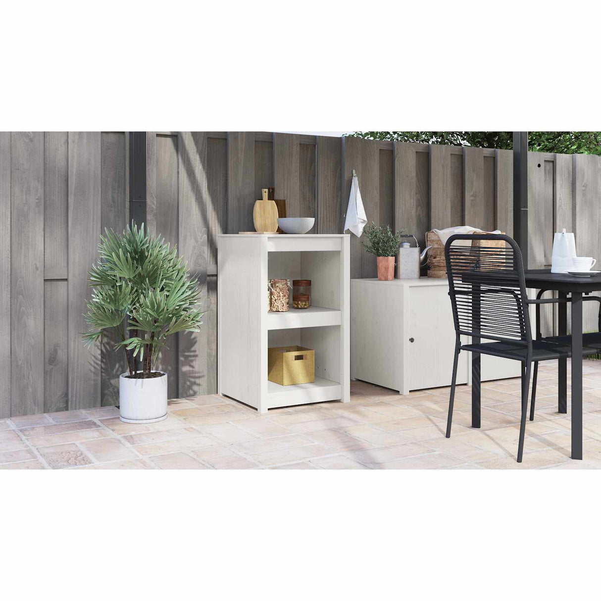 Kitchen Cabinet MEPPEL White 55 x 55 x 92 cm Solid Pine Wood