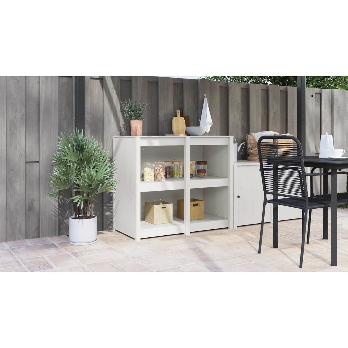 Kitchen Cabinet with Shelf MEPPEL Warm White 106 x 55 x 92 cm