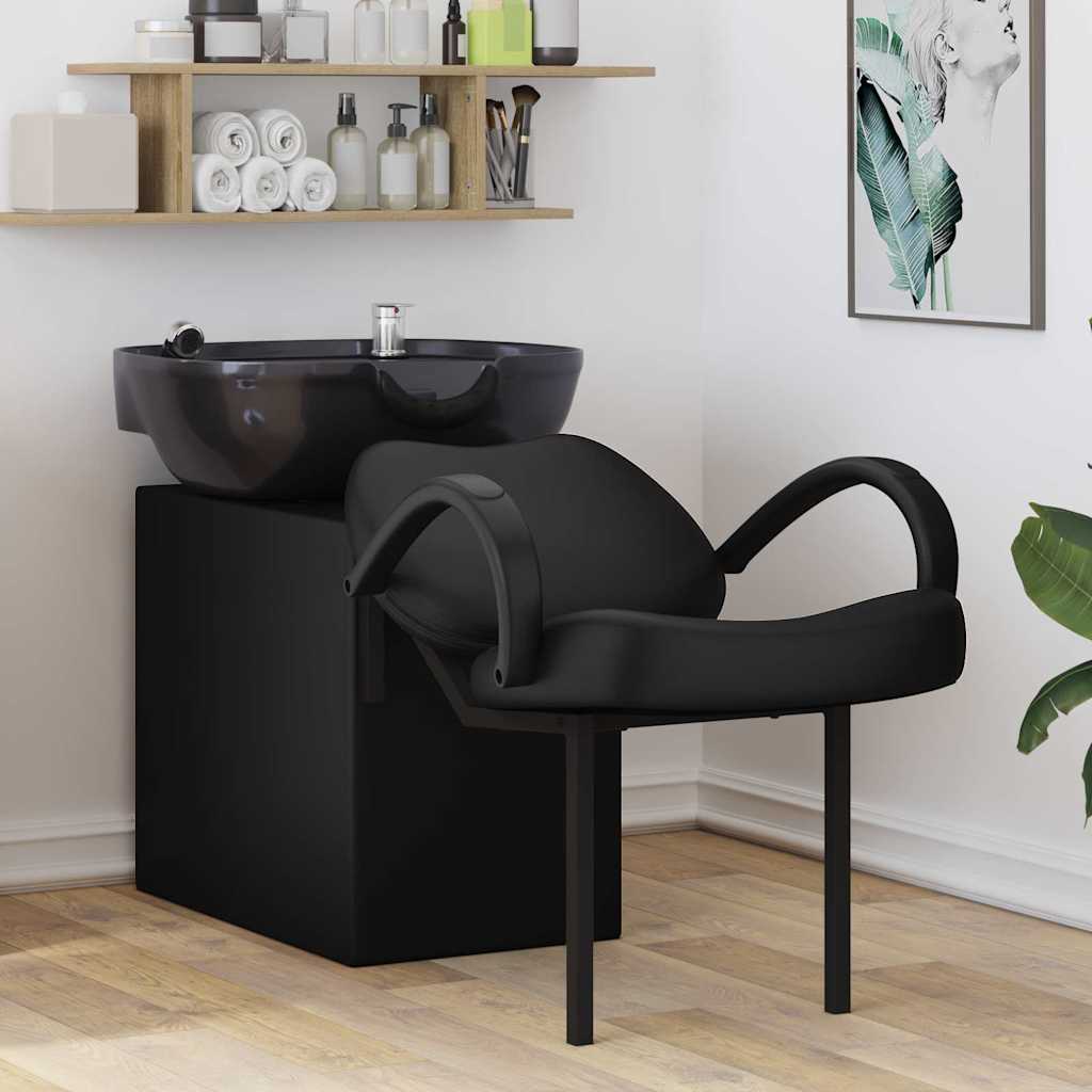 Shampoo Chair Height Adjustable Black 136 x 60 x 92 cm PVC