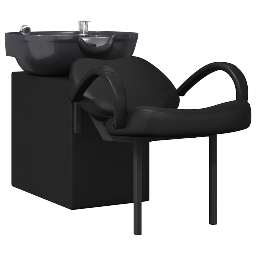 Shampoo Chair Height Adjustable Black 136 x 60 x 92 cm PVC