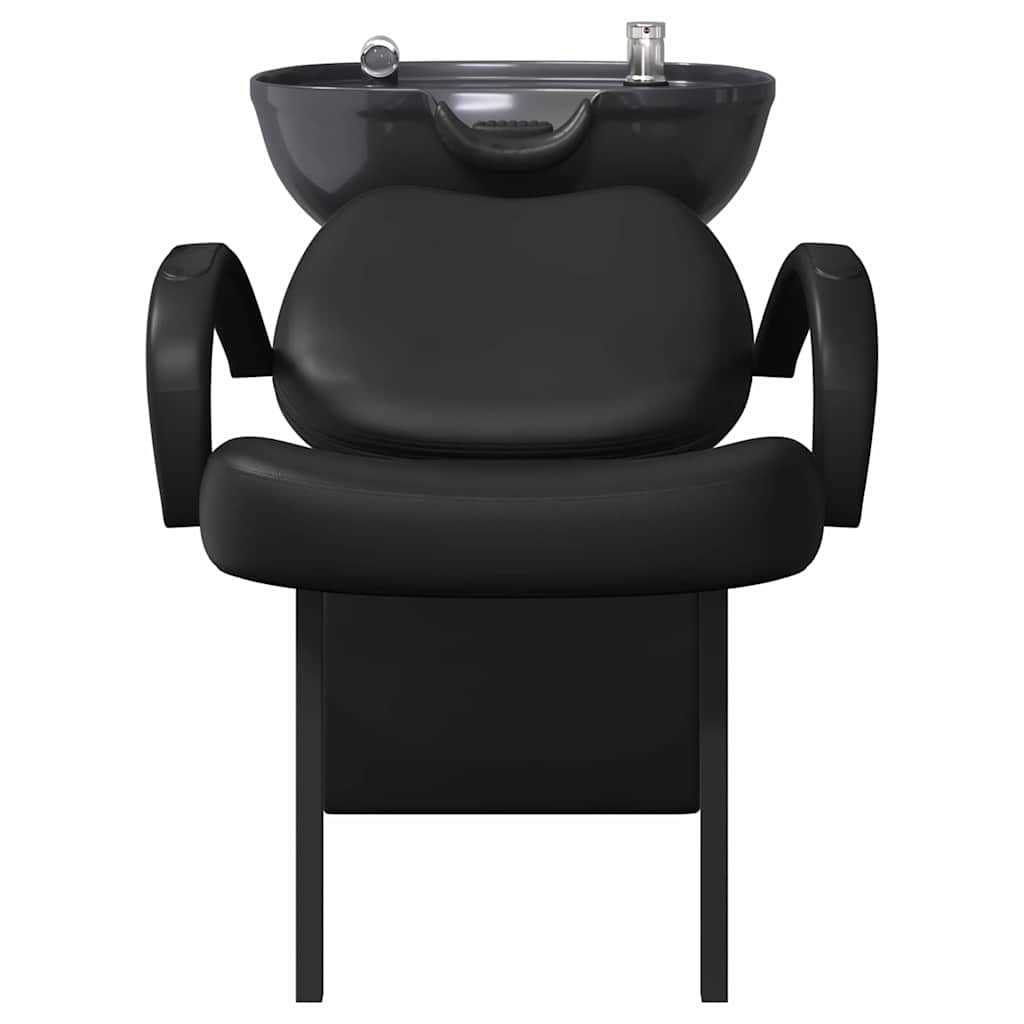 Shampoo Chair Height Adjustable Black 136 x 60 x 92 cm PVC