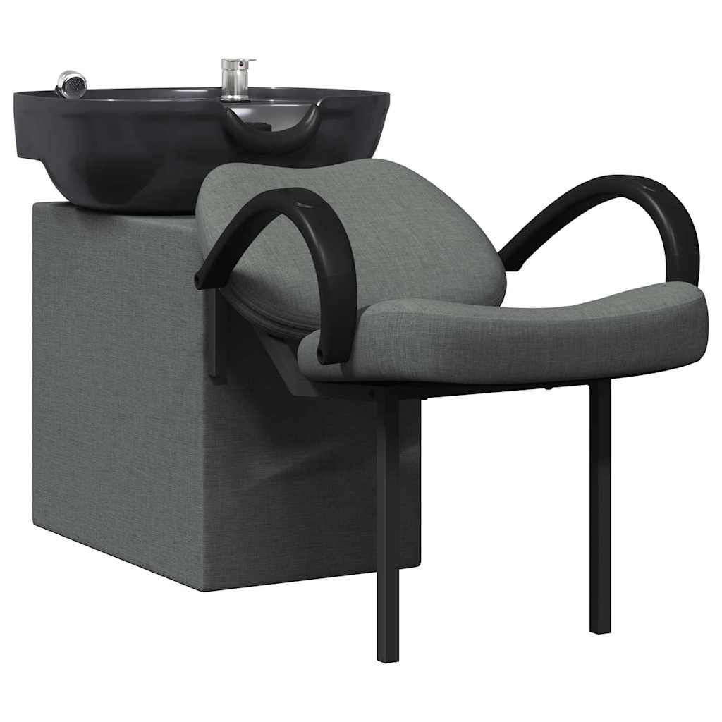 Shampoo Chair Dark Grey and Black 136 x 60 x 92 cm Fabric