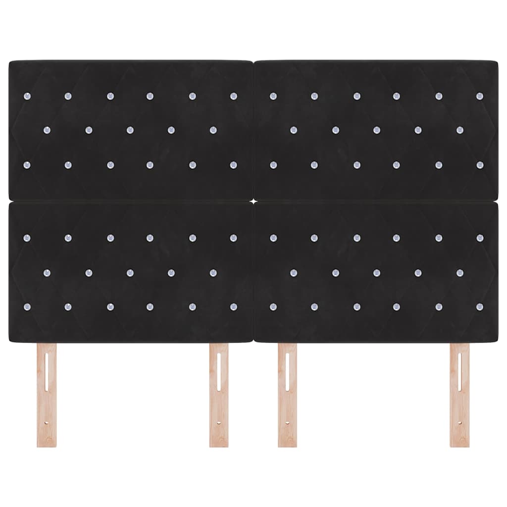 Headboard Black 144 cm Velvet