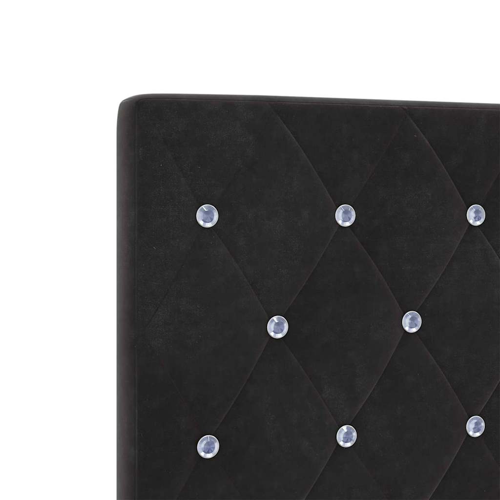 LED Headboard with LED Strip Lights Manual Black 144 cm Velvet