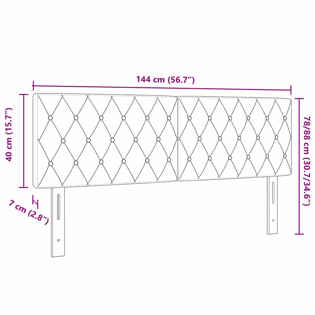LED Headboard with LED Strip Lights Manual Black 144 cm Velvet