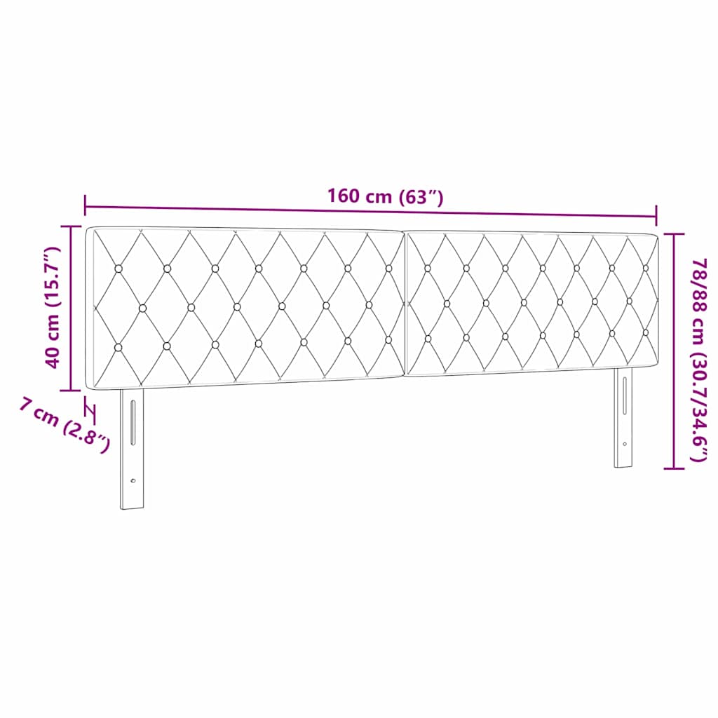 LED Headboard with LED Strip Lights Black 160 cm Polyester