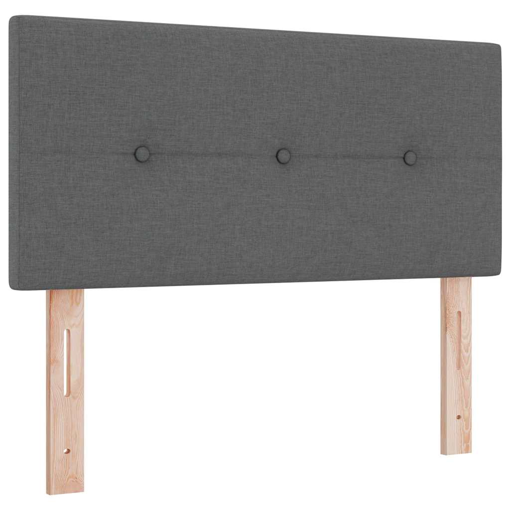 LED Headboard with LED Strip Lights Dark Grey 100 cm Fabric