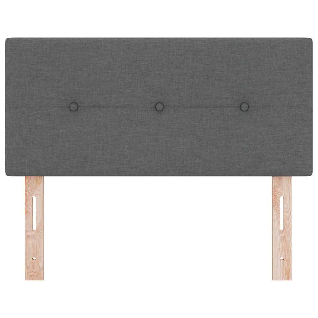 LED Headboard with LED Strip Lights Dark Grey 100 cm Fabric